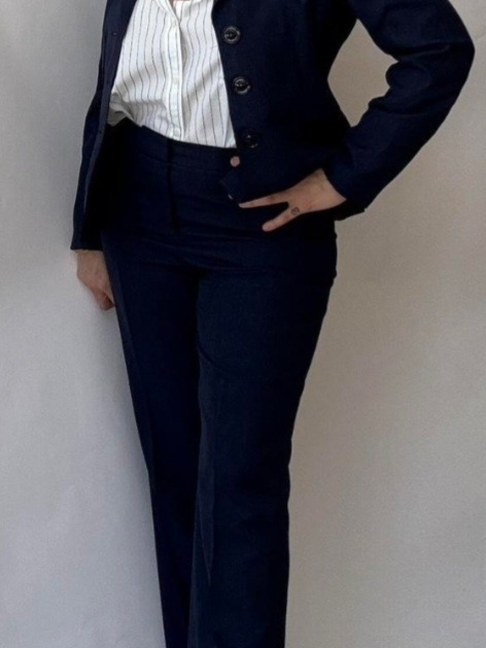 Evan Picone Women's Navy Dress Pants - Classic Tailored Trousers